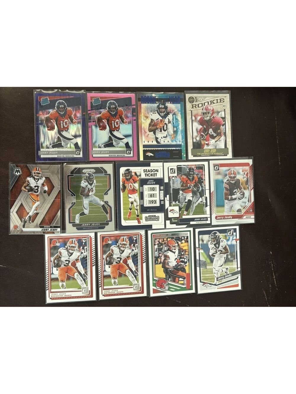 2020 JERRY JEUDY RC PANINI COLLECTION + INSERT PARALLELS + 2021-25 9 CARD LOT NM